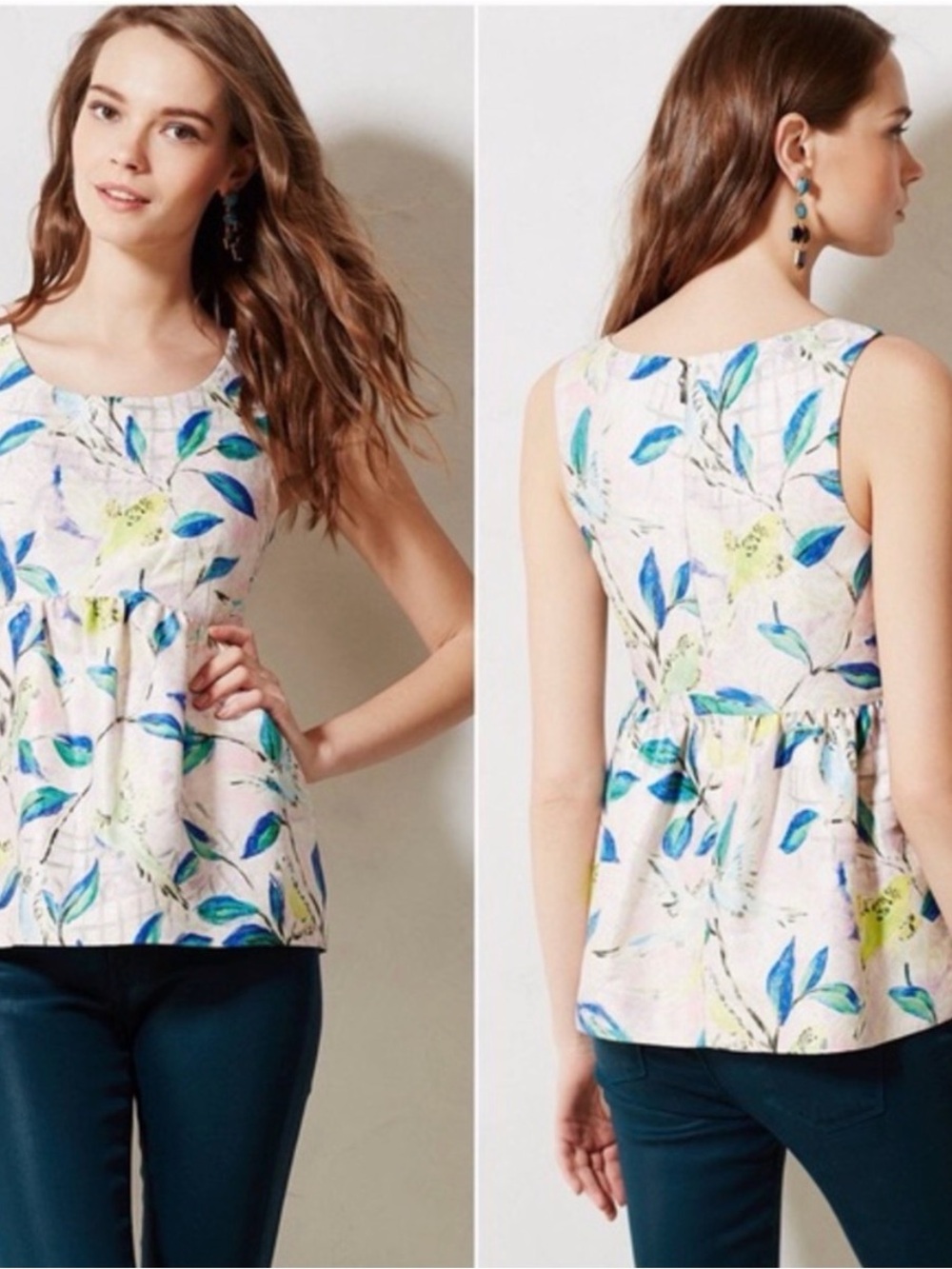 Anthropologie Leifsdottir Brocade Peplum Top Sz 6